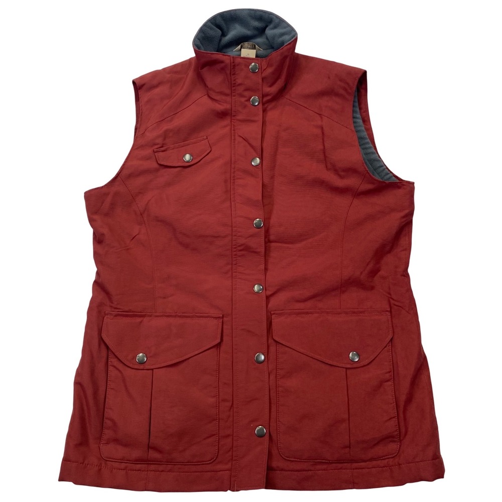 Duluth Trading Co Fleece‎ Lined Vest Womens Small Red Utility Workwear Pocket